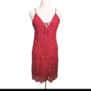 TJD The Jetset Small Red Lace Sexy Bodycon Open Back Party Prom Evening Dress